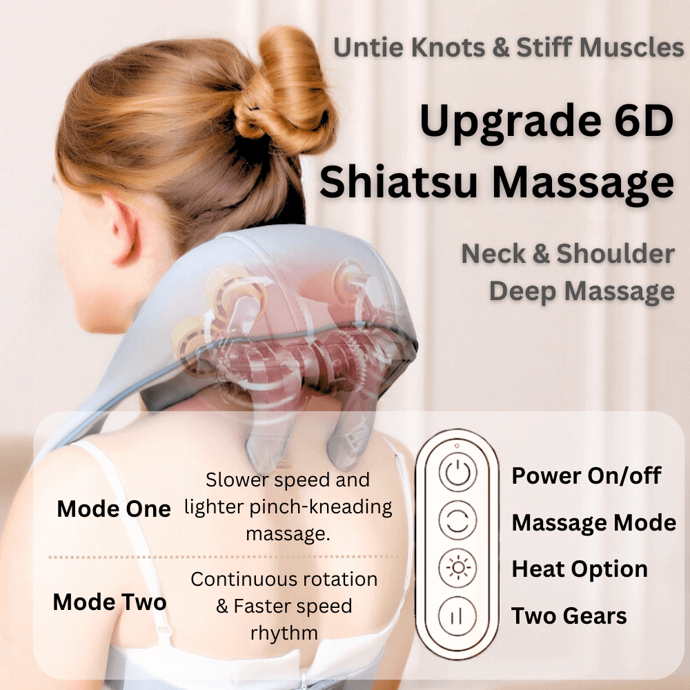 Neck Shoulder Massager Deep Tissue Shiatsu Back Massagers with Heat for  Pain Relief Electric Kneading Squeeze Muscles Massage